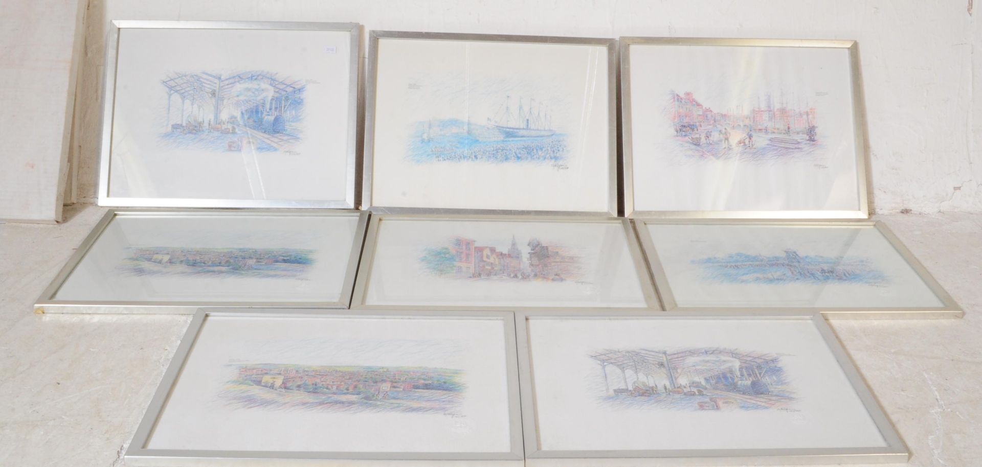 OF LOCAL INTEREST - SET OF EIGHT MCARTHUR GROUP DRAWINGS