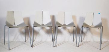 FOUR CONTEMPORARY METAL DINING CHAIRS