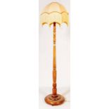 VINTAGE MID 20TH CENTURY 1970S TURNED OAK FLOOR LAMP