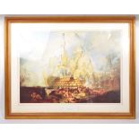 20TH CENTURY JMW TURNER THE BATTLE OF TRAFALGAR FRAMED PRINT