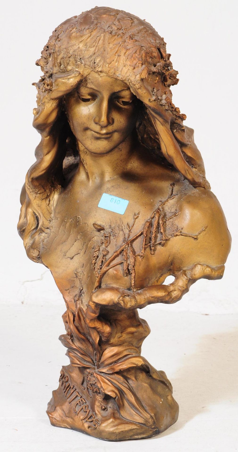 AFTER BLASCHE - PRINTEMPS GILT BRONZED COMPOSITE BUST