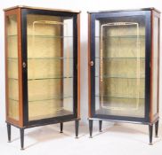 PAIR OF VINTAGE MID 20TH CENTURY CHINA DISPLAY CABINETS