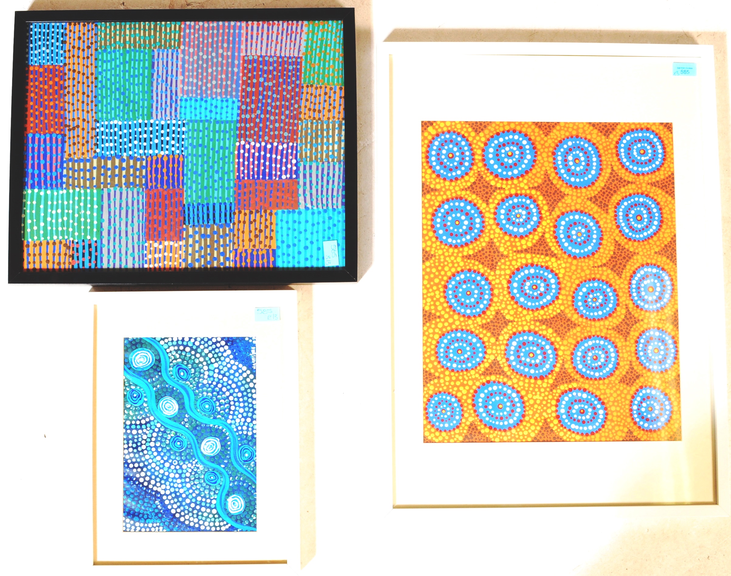 COLLECTION OF THREE NATIVE AUSTRALIAN ABORIGINAL WALL ART