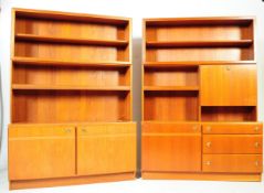 TWO VINTAGE 20TH CENTURY TEAK UPRIGHT WALL CABINETS