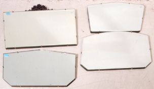 COLLECTION OF VINTAGE 1930'S FRAMELESS WALL MIRRORS