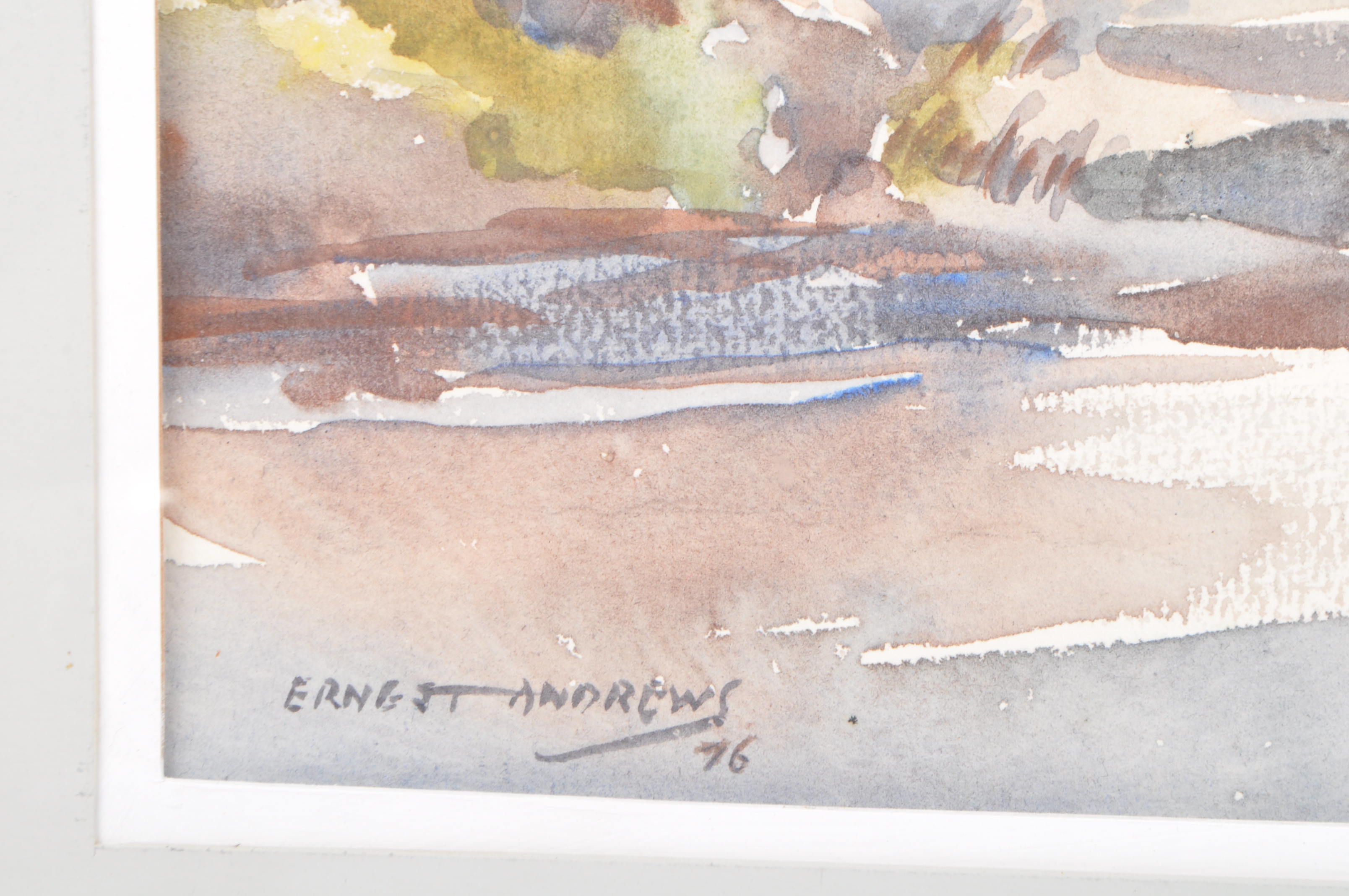 ERNEST ANDREWS BRISTOL SAVAGE 'THE BRIDGE' WATERCOLOUR - Image 3 of 5