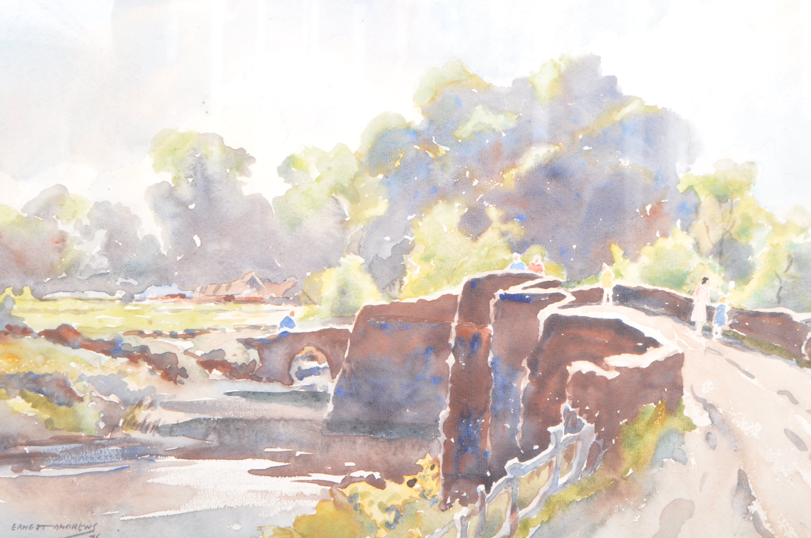 ERNEST ANDREWS BRISTOL SAVAGE 'THE BRIDGE' WATERCOLOUR - Image 2 of 5