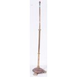 EDWARDIAN BRASS & COPPER FLOOR STANDING LAMP