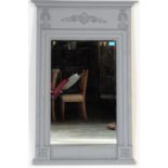 CONTEMPORARY GREY PAINTED FRENCH VERSAILLES WALL MIRROR