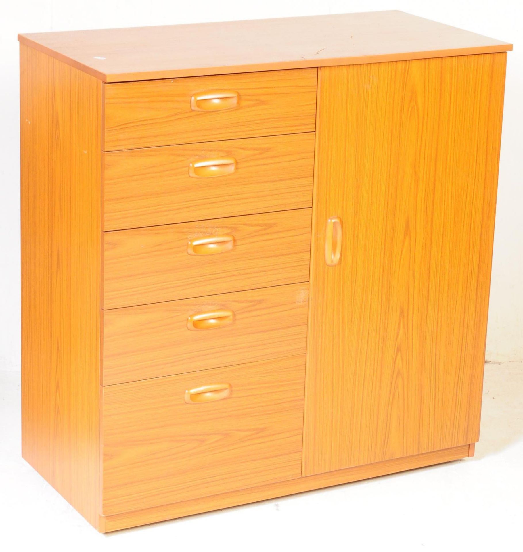 SCHREIBER FURNITURE - TEAK VENEER DRESSING TABLE & CUPBOARD - Image 4 of 11