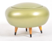 RETRO MID CENTURY 'PUFFIN' INFLATABLE GREEN POUFFE STOOL