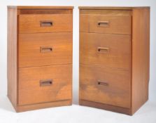 MANNER OF BODAFORS - MATCHING PAIR OF THREE BEDSIDE CHESTS