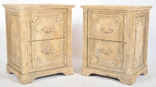 PAIR OF CONTEMPORARY FRENCH STYLE PAINTED BEDSIDE CABINETS