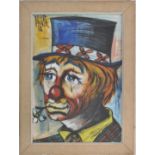 AFTER BERNARD BUFFET - VINTAGE CLOWN PRINT IN COLOURS