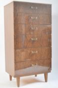 VINTAGE MID CENTURY FORMICA UPRIGHT PEDESTAL CHEST OF DRAWERS