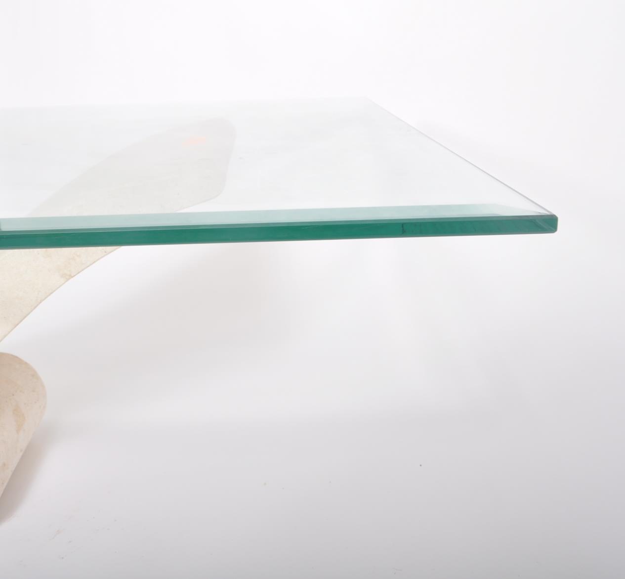 CONTEMPORARY ITALIAN DESIGN COMPOSITE & GLASS LOW TABLE - Image 6 of 7
