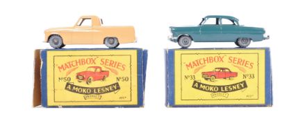 DIECAST - X2 VINTAGE MOKO LESNEY DIECAST MODEL CARS