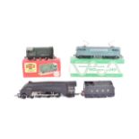 THREE VINTAGE HORNBY OO GAUGE MODEL RAILWAY TRAINSET LOCOMOTIVE