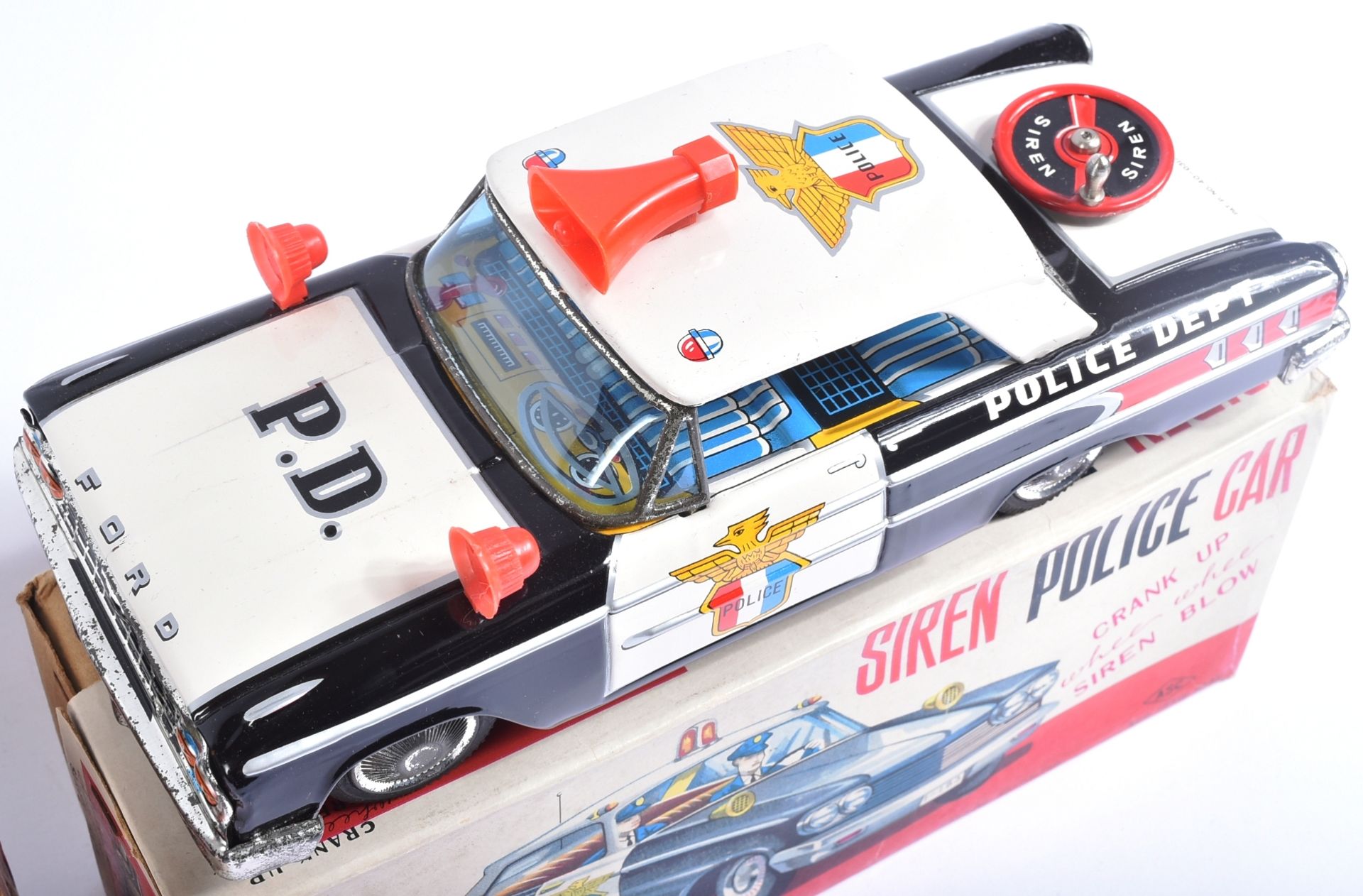 TINPLATE TOYS - THREE FRICTION POWERED POLICE CARS - Image 2 of 5