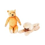 TEDDY BEARS - VINTAGE SOFT TOY TEDDY BEAR & BOUDOIR DOG PYJAMA CASE