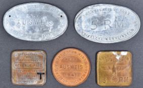 COLLECTION OF SECOND WORLD WAR GERMAN STYLE TOKENS