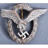 WWII SECOND WORLD WAR GERMAN LUFTWAFFE PILOT OBSERVERS BADGE