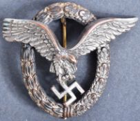 WWII SECOND WORLD WAR GERMAN LUFTWAFFE PILOT OBSERVERS BADGE