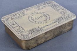 WWI FIRST WORLD WAR - UNUSUAL 1914 CHRISTMAS GIFT TIN