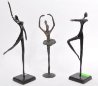 MODERNIST BRONZE DANCING STATUE FIGURINES BY BODRUL KHALIQUE