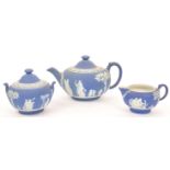 19TH CENTURY WEDGWOOD JASPERWARE TEA SERVICE