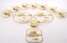 EARLY 20TH CENTURY VENICE DESIGN SIXTEEN PIECE TEA COFFEE SET