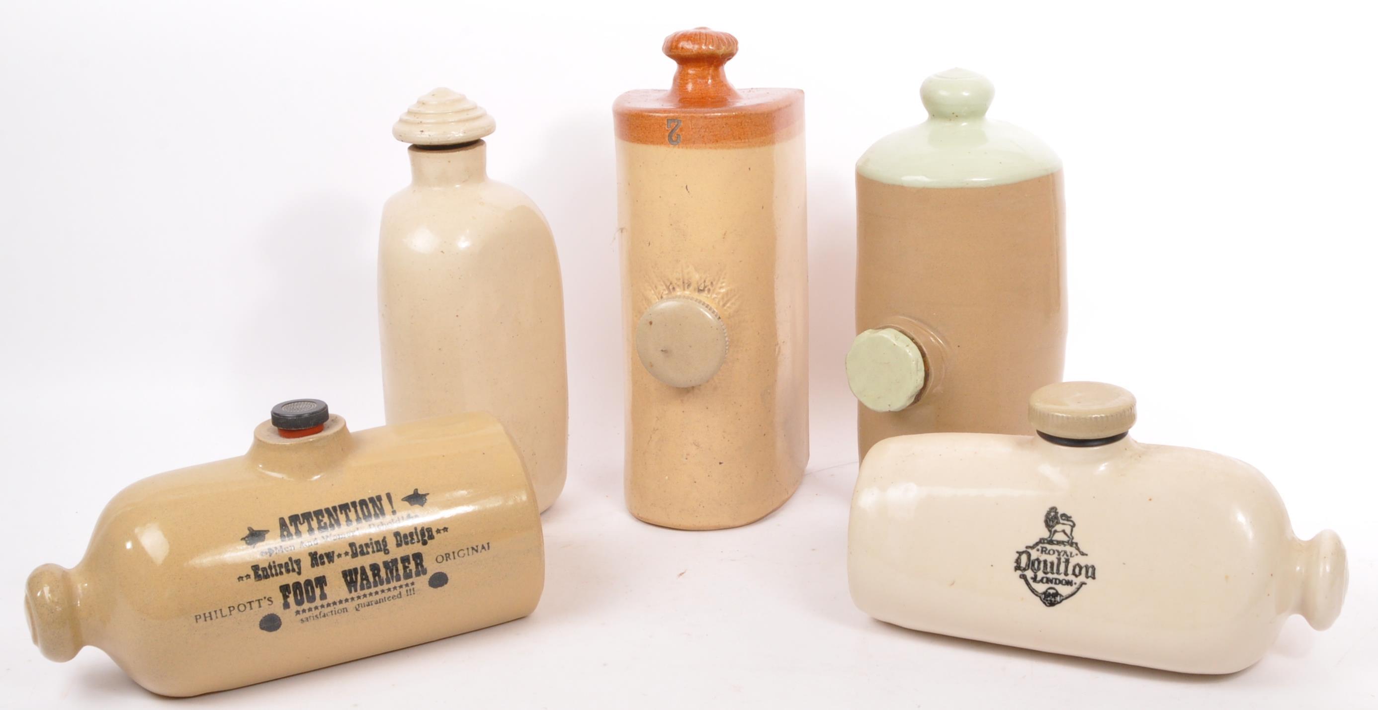 COLLECTION OF 19TH CENTURY STONEWARE HOT WATER BOTTLES