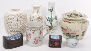 COLLECTION OF 19TH CENTURY HAND PAINTED CHINESE CERAMICS