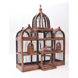 20TH CENTURY VICTORIAN STYLE WOOD ARCHITECTURAL BIRDCAGE