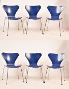 ARNE JACOBSEN FOR FRITZ HANSEN - SET OF SIX SERIES 7 CHAIRS