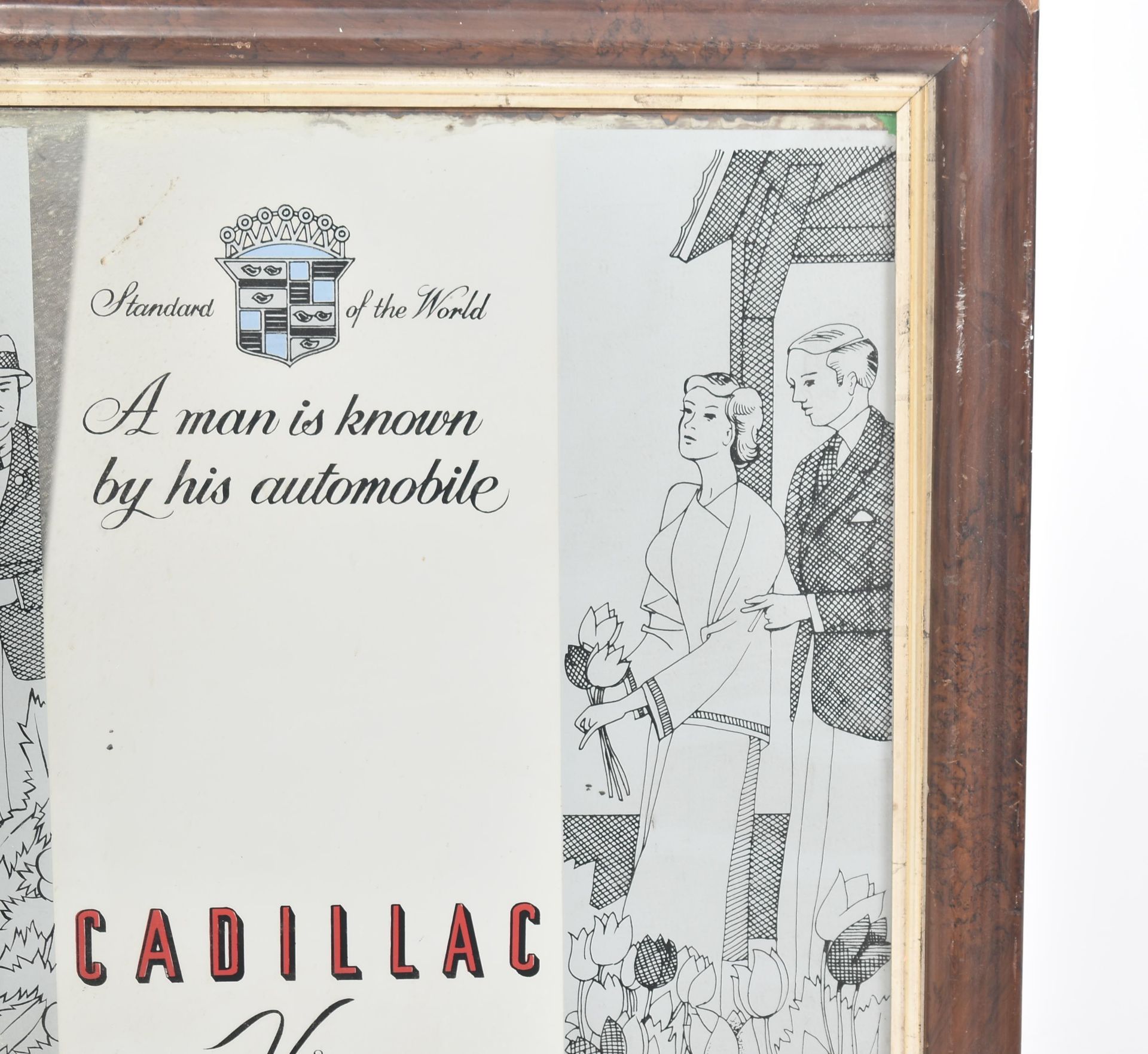 CADILLAC - VINTAGE 20TH CENTURY PUB / BAR ADVERTISING MIRROR - Image 2 of 3