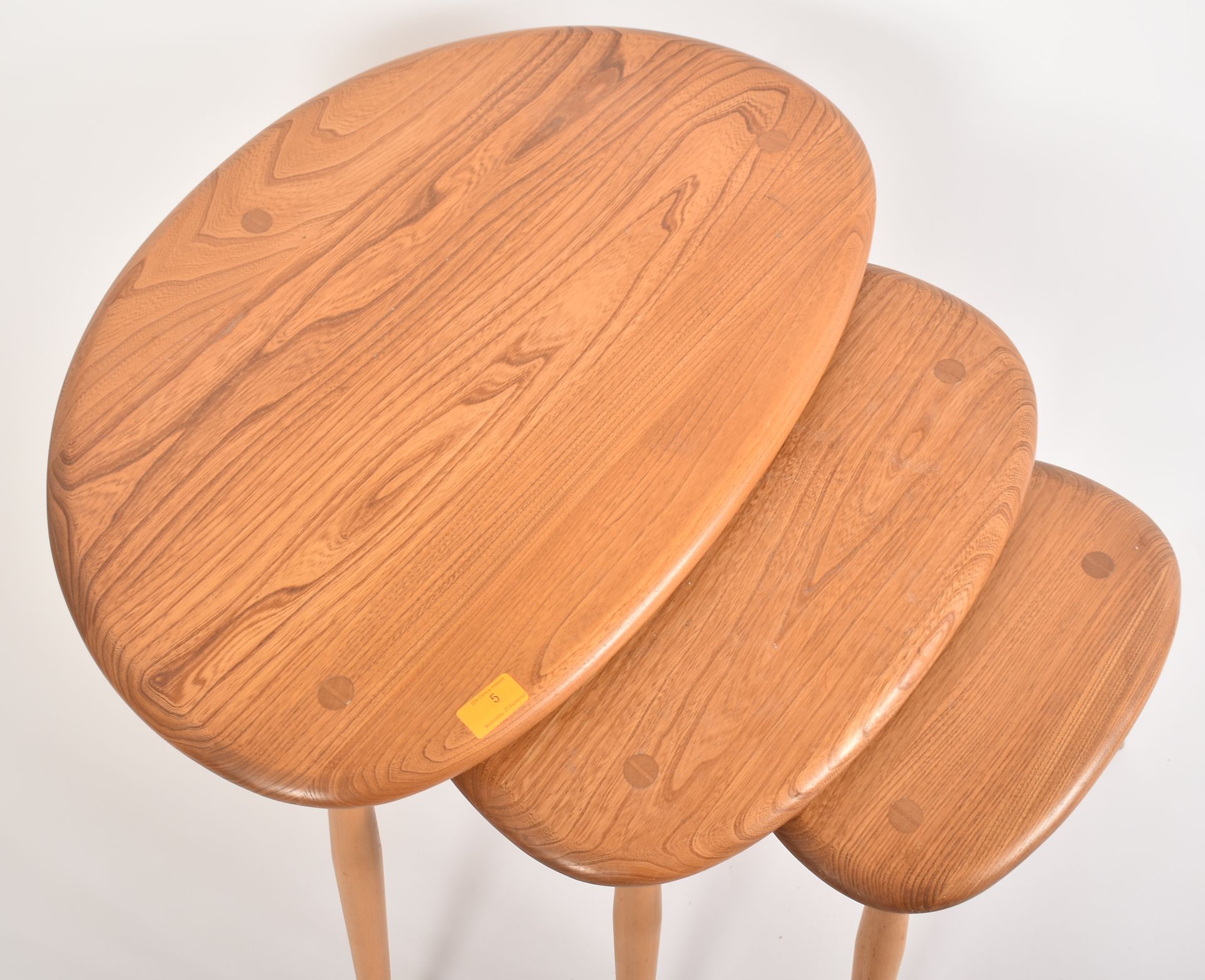 ERCOL - MID CENTURY BEECH AND ELM NEST OF TABLES - Image 2 of 3