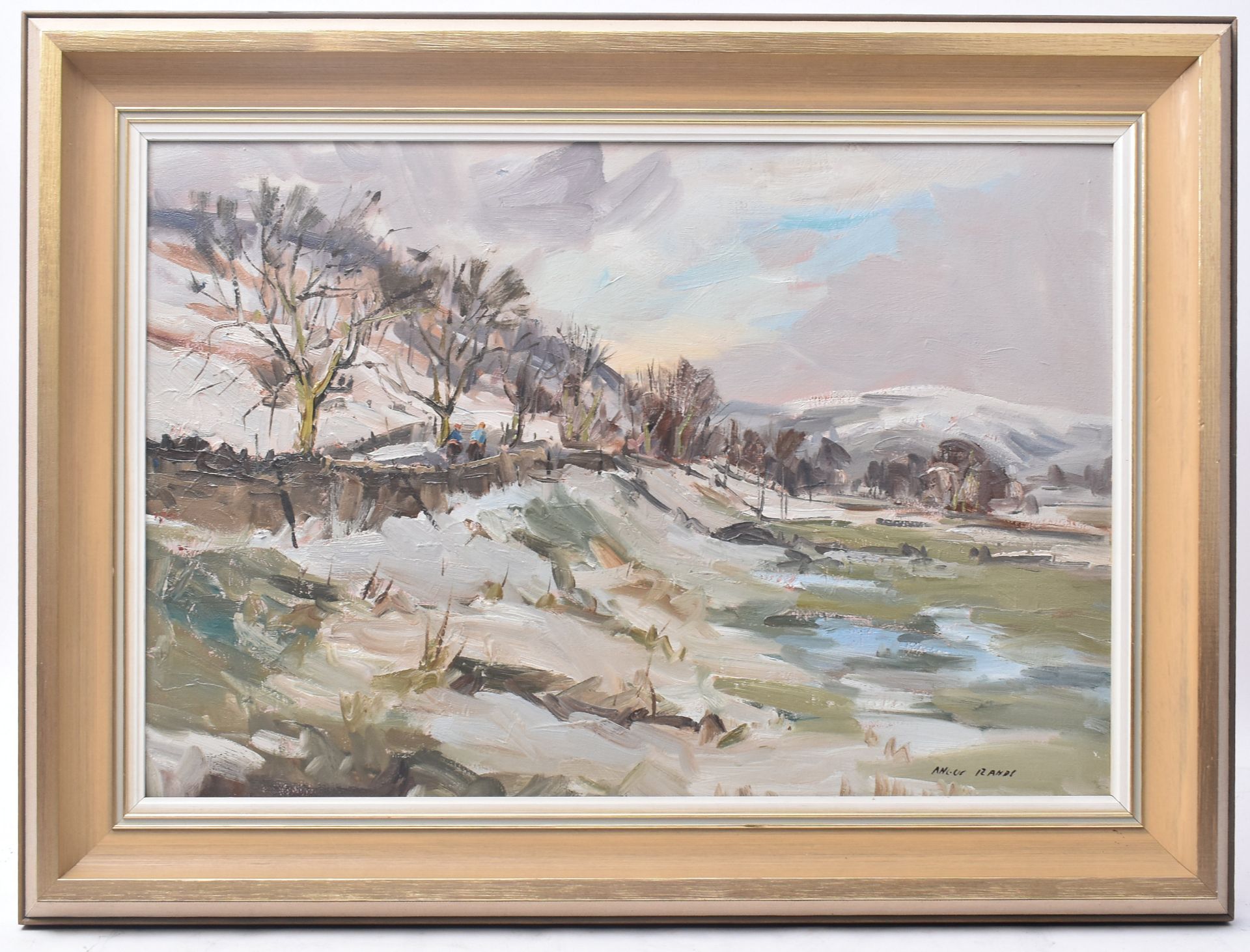 ANGUS RANDS - TOWARDS KETTLEWELL - OIL ON BOARD PAINTING - Image 2 of 5