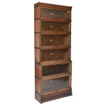 GLOBE WERNICKE - SIX-TIER OAK STACKING LIBRARY BOOKCASE