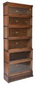 GLOBE WERNICKE - SIX-TIER OAK STACKING LIBRARY BOOKCASE