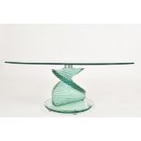 CONTEMPORARY HIGH-END GLASS SPIRAL LOW COFFEE TABLE