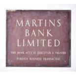 MARTINS BANK LIMITED - VINTAGE BRONZE BANK SIGN