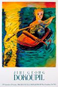 GEORGE DOKUPIL - FISHING - LITHOGRAPH EXHIBITION POSTER