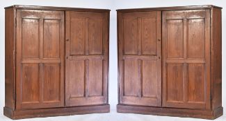 MATCHING PAIR OF VICTORIAN PINE CUPBOARD SIDEBOARDS