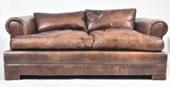 MODERN HIGH-END BRITISH DESIGN TWO SEATER LEATHER SOFA