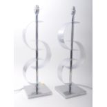 PAIR OF CONTEMPORARY SPACE AGE CHROME DESK LAMPS