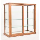 1920S OAK AND GLASS SHOP HABERDASHERY COUNTER CABINET