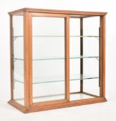 1920S OAK AND GLASS SHOP HABERDASHERY COUNTER CABINET