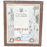 CADILLAC - VINTAGE 20TH CENTURY PUB / BAR ADVERTISING MIRROR