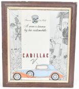 CADILLAC - VINTAGE 20TH CENTURY PUB / BAR ADVERTISING MIRROR